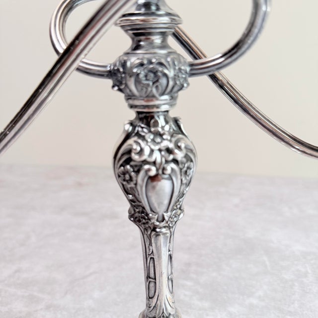 Vintage International Silver Company “Countess” Pattern Silver-Plated 3-Arm Candelabra For Sale In Chicago - Image 6 of 7