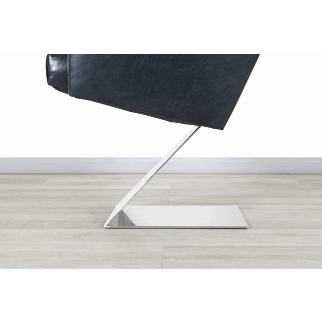 Vintage Stainless Steel "Z" Lounge Chairs by Milo Baughman for Thayer Coggin For Sale - Image 13 of 13