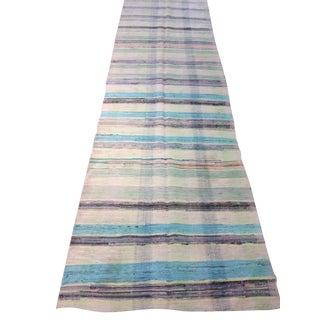 Vintage Turkish Kilim Runner - 3'2" x 12' For Sale
