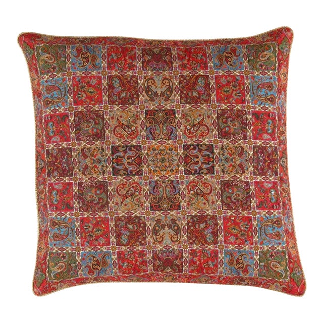 Pasargad Contemporary Persian Silk Termeh Pillow For Sale