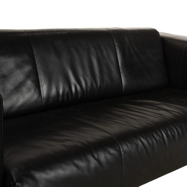 BMP 622 2-Seater Sofa in Black Leather from Rolf Benz For Sale - Image 5 of 14