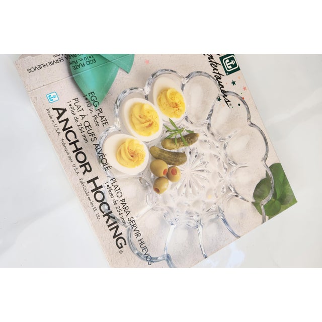Vintage Glass Deviled Egg Serving Platter For Sale - Image 9 of 10