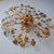 Large Gilt Metal Ceiling Lamp with Leaves and Flowers, 1960s For Sale - Image 3 of 7