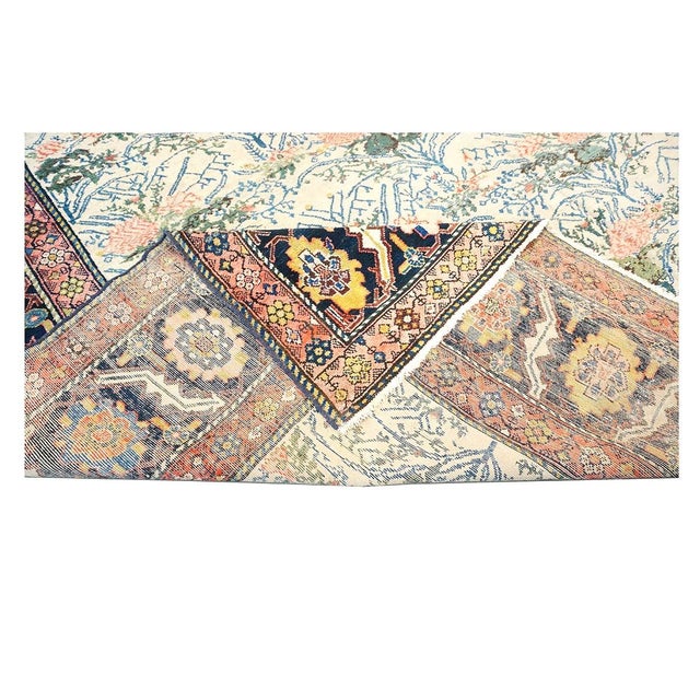 Antique Persian Malayer Wool 11x18 Ivory, Blue, Green & Salmon Handwoven Area Rug #9902772 For Sale - Image 10 of 11
