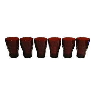 Vintage Anchor Hocking Royal Ruby Highpoint Juice Tumblers- Set of 6 For Sale