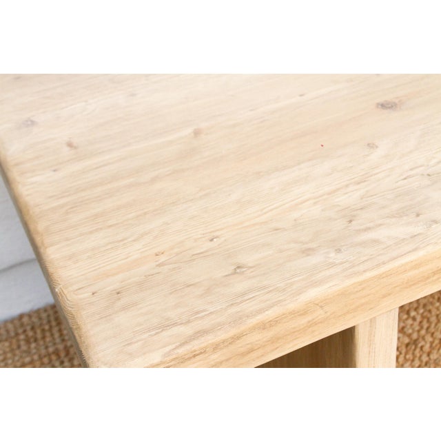 1990s 108" Long Reclaimed Wood Artisan's Dining Table For Sale - Image 5 of 12