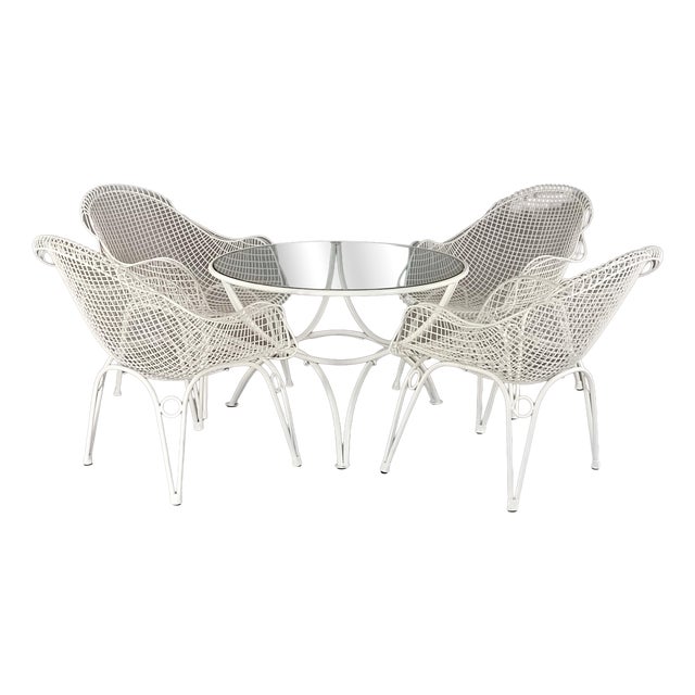 Italian Garden Table and Chairs, 1950s, Set of 5 For Sale