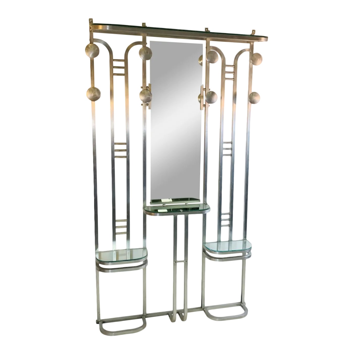1930s Modernist Art Deco Aluminum Hall Rack | Chairish
