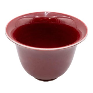Vintage Sang De Boeuf Ox Blood Ceramic Cache Pot For Sale