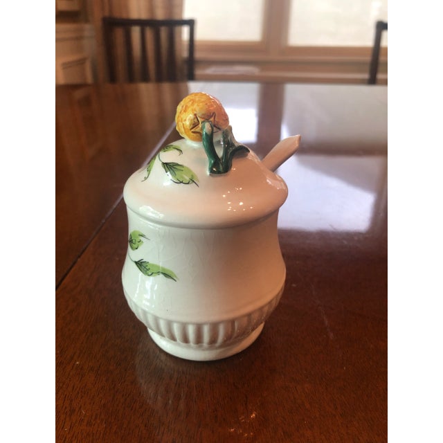 Italian Vintage Hand Painted Italian Jam Pot For Sale - Image 3 of 7