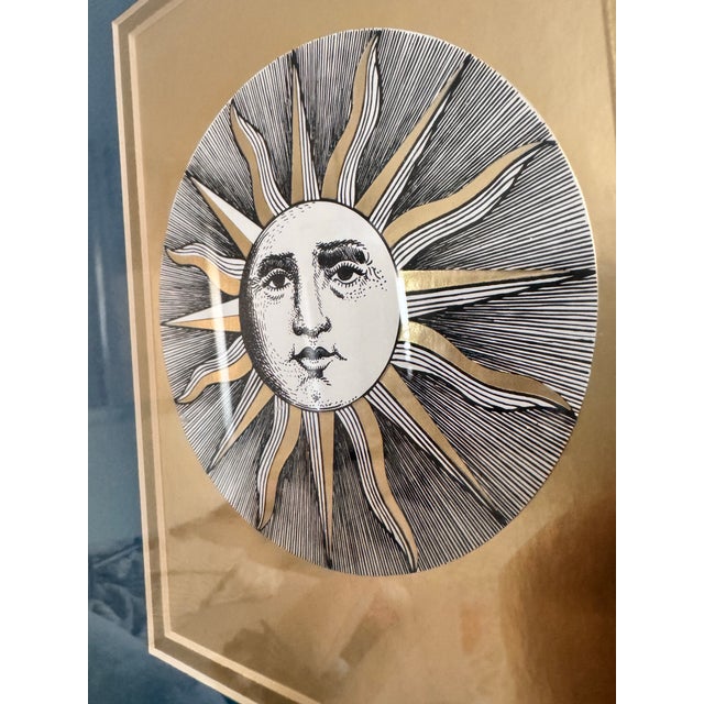 Piero Fornasetti Vintage Piero Fornasetti "Soli" Sun Face Framed Print - Sole VI For Sale - Image 4 of 8