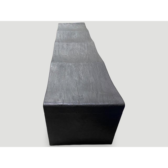 Andrianna Shamaris Impressive Long Charred Wave Bench For Sale - Image 18 of 18