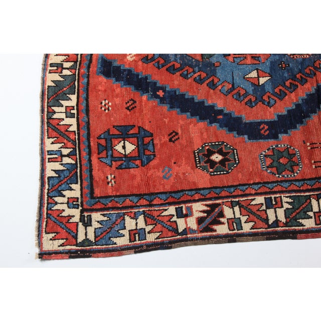 1910s Antique Tribal Caucasian Kazak Rug - 4' 6'' X 6' 6'' For Sale - Image 4 of 14
