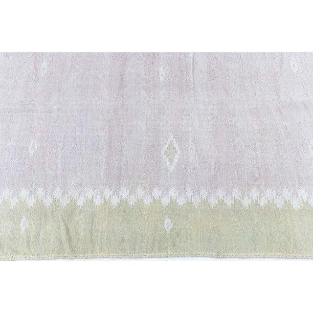 1940s Doris Leslie Blau Indian Dhurrie - Mid-Century Lavender Flatweave Cotton Rug For Sale - Image 5 of 10