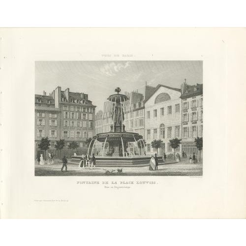 Paris Views: Palais Royal, Bourse, 1855, Engravings, Set of 6 For Sale - Image 3 of 11