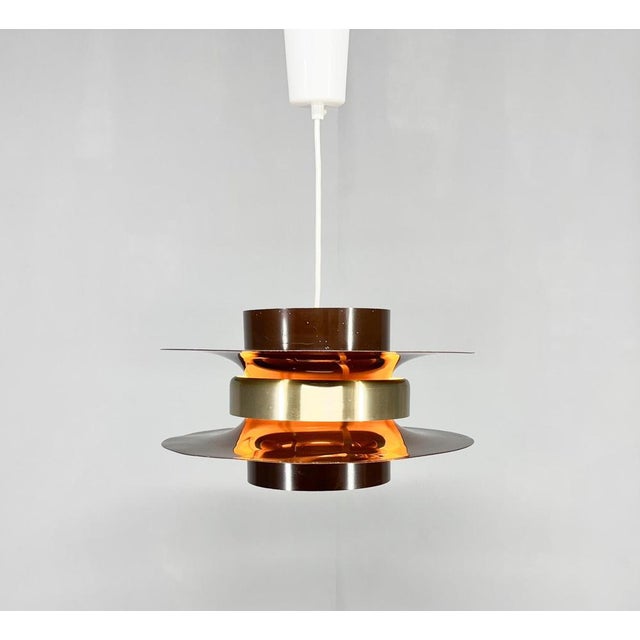 Silver Space Age German Pendant Light in Metal, 1970s For Sale - Image 8 of 13