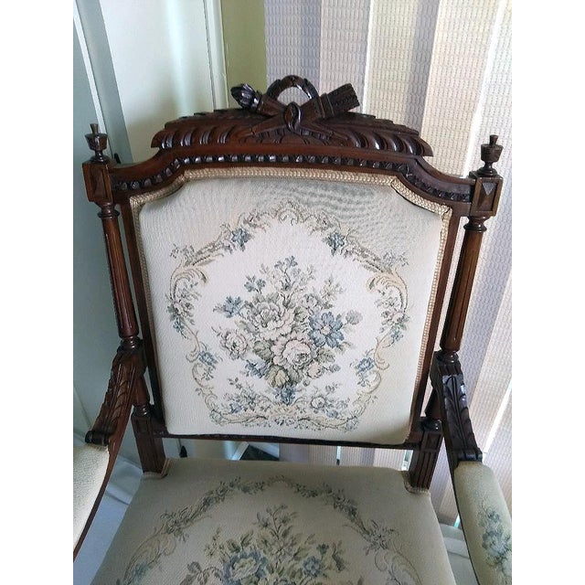 French 19th Century Louis XVI Style (Three-Piece) Walnut Parlor Suite For Sale - Image 12 of 15