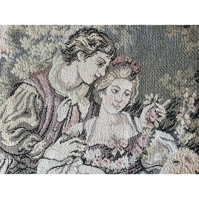 Early 20th Century Vintage French "Noble Pastorale" Trammé Needlepoint Tapestry – 25" X 25" For Sale - Image 5 of 10