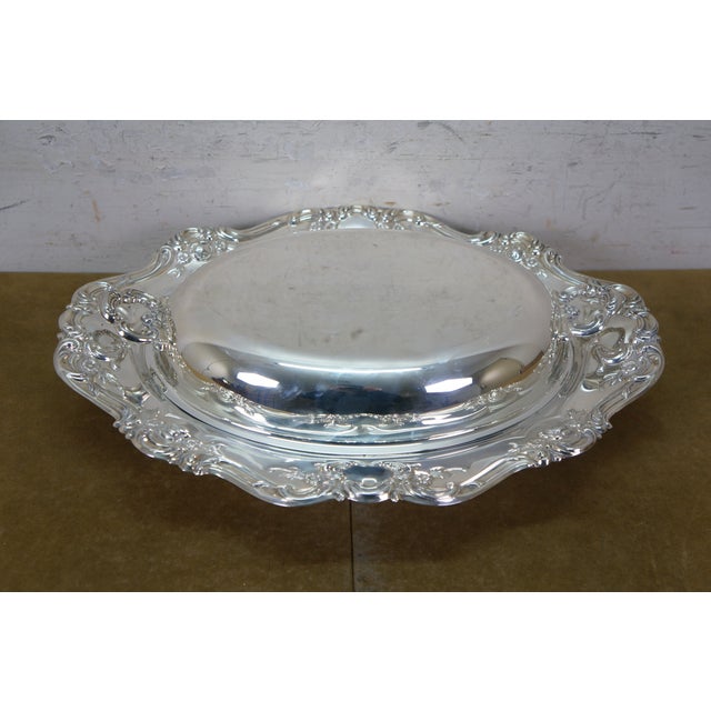 Mid 20th Century Vintage Silverplate Casserole Vegetable Serving Tureens Lidded Dishes W Inserts - 3pcs For Sale - Image 9 of 17