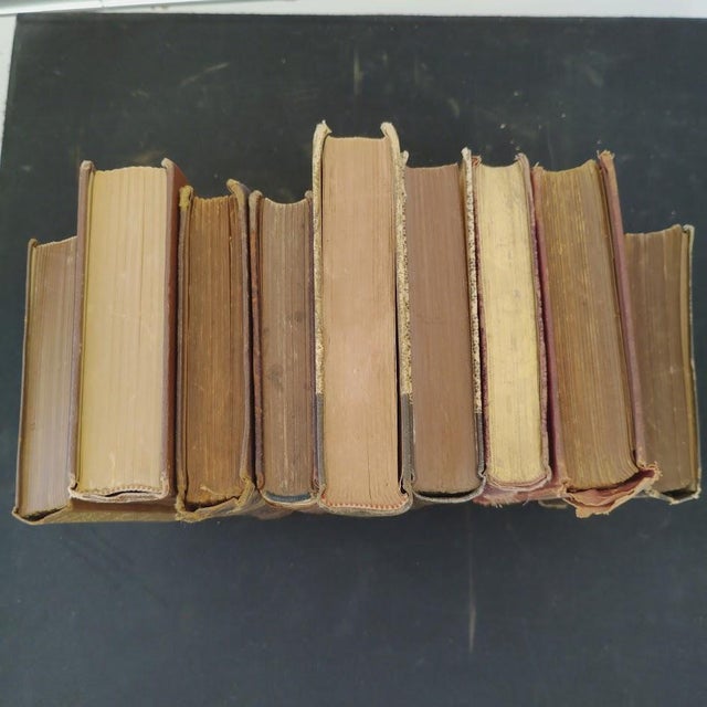 Late 19th Century Antique Victorian Era Brown & Gold Gilt Leatherbound Classic Novels & Memoirs, Set of 9 For Sale - Image 5 of 7