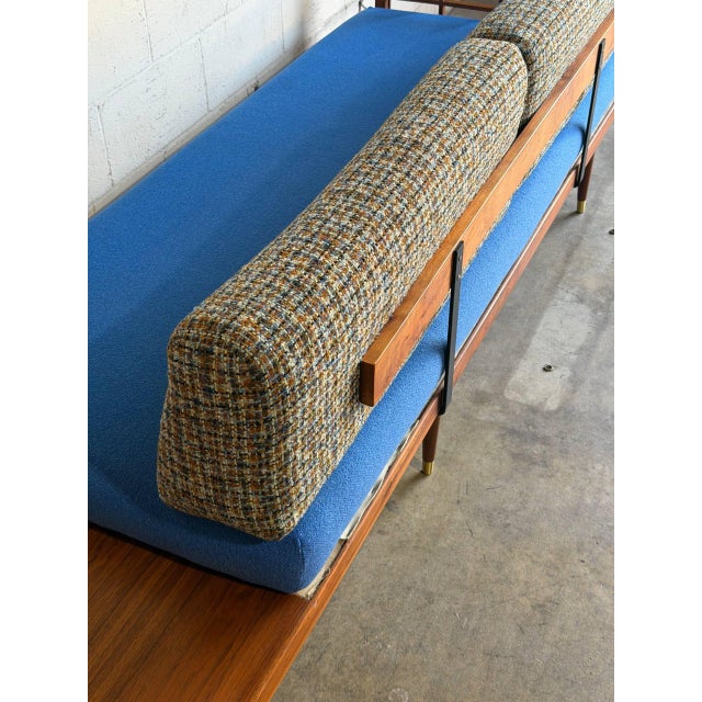 Walnut Sofa Daybed With Integrated Side Table Danish Mid-Century Modern 1960s For Sale - Image 11 of 15