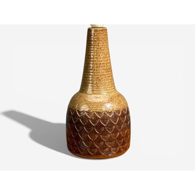 1970s Søholm Stentøj, Table Lamp, Brown Glazed Ceramic, Denmark, 1970s For Sale - Image 5 of 10