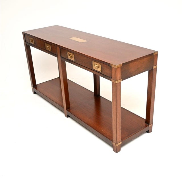 Military Campaign Console Table, 1930s For Sale - Image 4 of 12