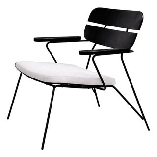 Armchair in Metal and Wood With Ebony Finish, Carlo Hauner & Martin Eisler, 1950s For Sale