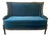 Antique Louis XVI Teal Velvet Settee For Sale