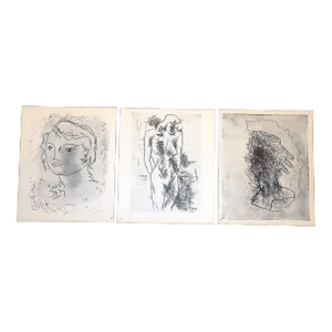 Vintage Mid 20th Century Georges Braque Abstract Lithographs - Set of 3