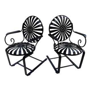 Francois Carre Curvy Iron Porch Rockers - Set of 2, Attributed For Sale