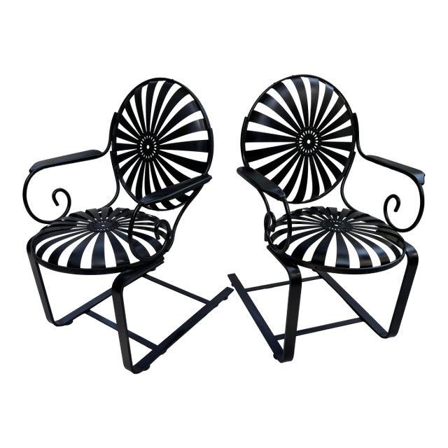 Francois Carre Curvy Iron Porch Rockers - Set of 2, Attributed For Sale