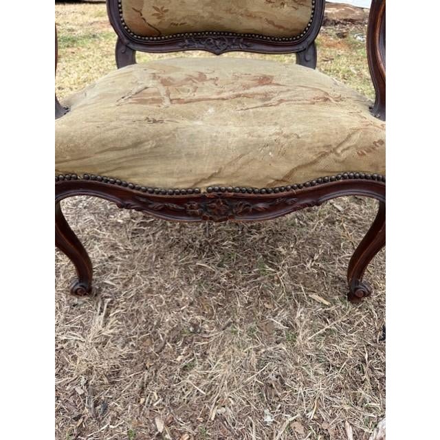 Large 19th Century French Louis XV Solid Walnut Bergere Chair or Armchair- A Pair For Sale - Image 13 of 18