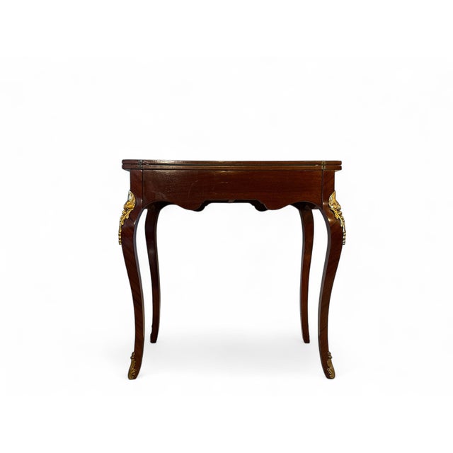 Parquetry Game Table with Green Felt Top, 1950s For Sale - Image 6 of 10