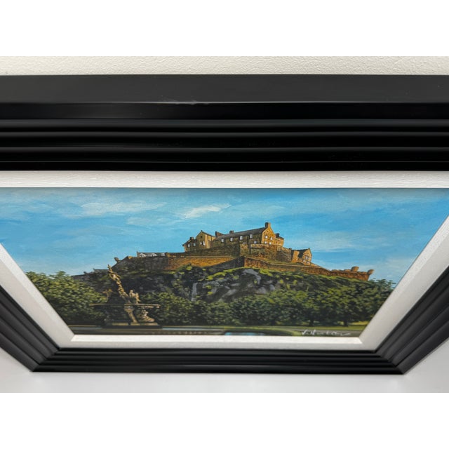 Original Scottish Painting of Edinburgh Castle & Ross Fountain by Vikki Hastings – Framed Cityscape” For Sale - Image 9 of 18