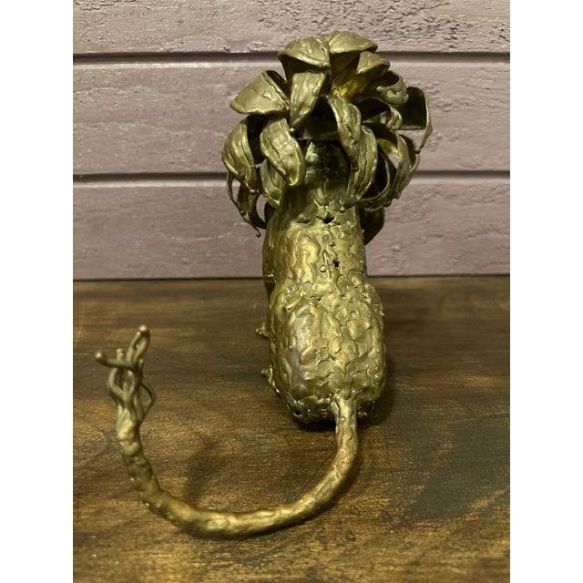 1990s Sergio Alvarado Brass Lion Figurine For Sale - Image 4 of 11
