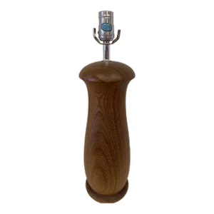 1970s Turned Walnut Table Lamp