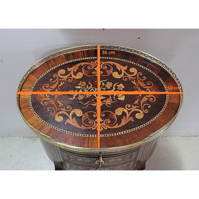 Louis XV / Louis XVI Transition Style Marquetry Chest of Drawers For Sale - Image 6 of 18