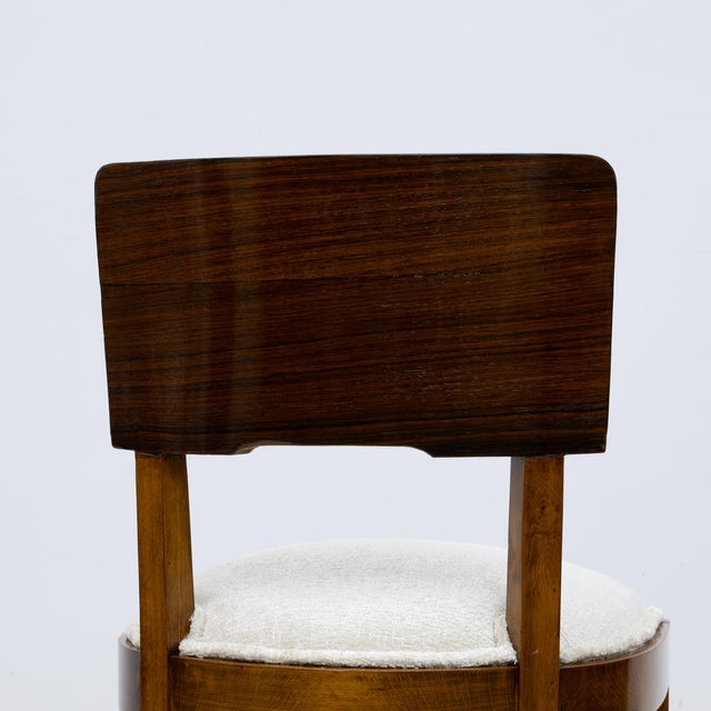 Italian Art Deco Walnut Dining Chairs, 1930s, Set of 6 For Sale - Image 10 of 12