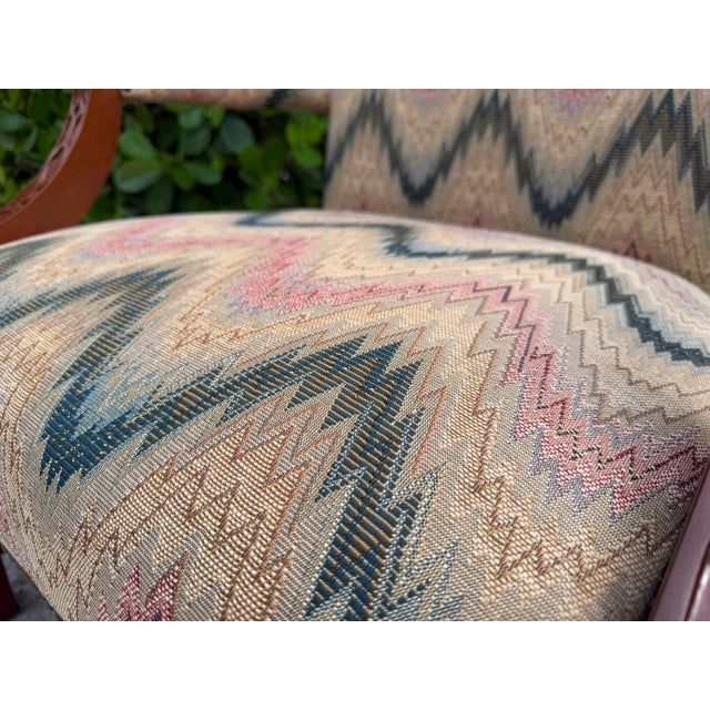 Vintage American Flamestitch Lounge Chair With Nailhead Trim For Sale In Naples, FL - Image 6 of 12