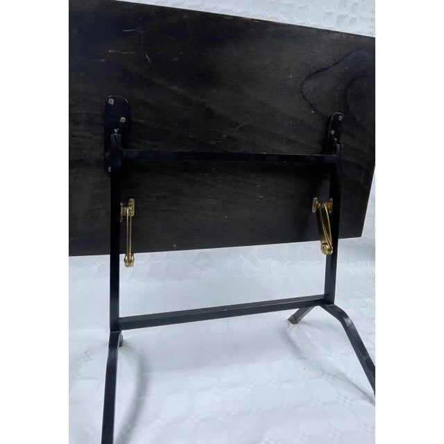 Folding Coffee Table in Painted Metal & Ebonized Wood, 1960s For Sale - Image 6 of 9