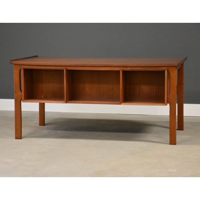 Mid 20th Century Refinished Danish Modern Teak Desk For Sale - Image 10 of 10