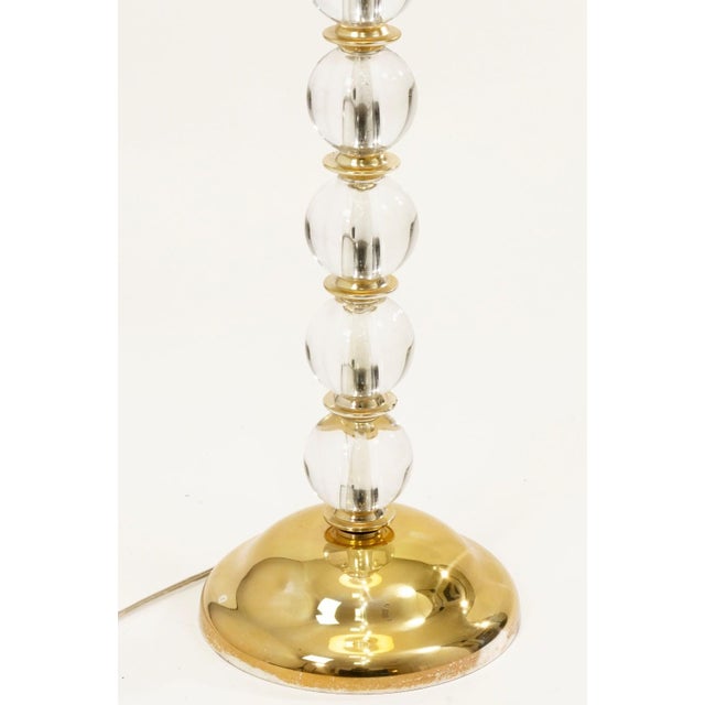 Vintage Italian Glass Sphere and Brass Floor Lamp For Sale - Image 4 of 8