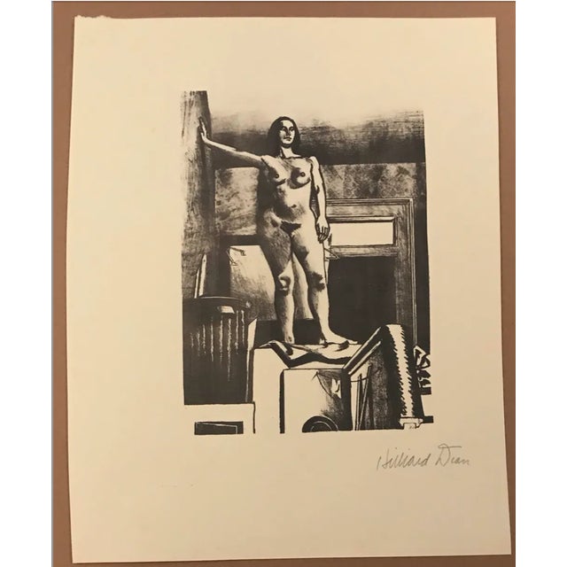 1970s 1970s Hilliard Dean Standing Female Nude Lithograph For Sale - Image 5 of 6