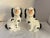 Staffordshire Pair of 1990s Staffordshire Style Dog Statues Mantle Figurines Gold Chain Black White For Sale - Image 4 of 11