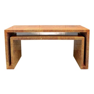 Postmodern Karl Springer Style Architectural Console Table For Sale