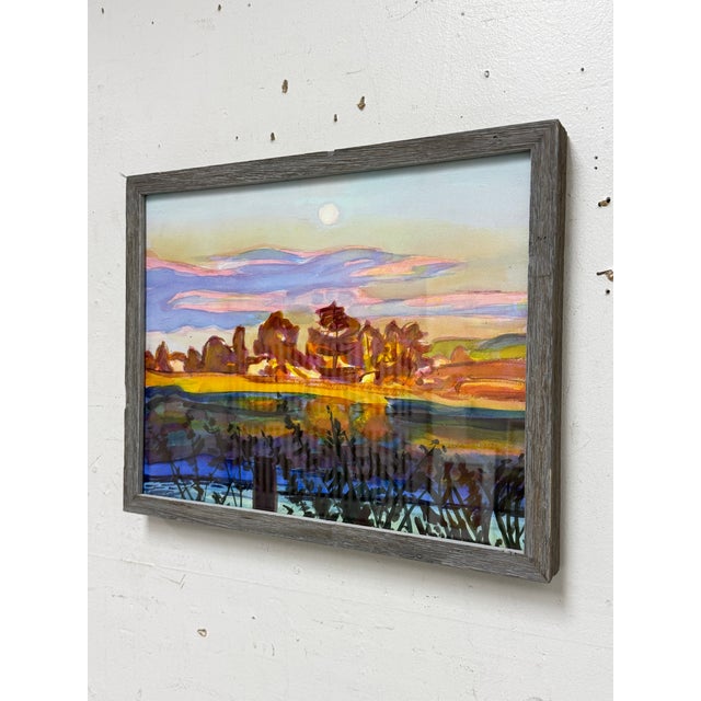 Design Plus Gallery presents a Landscape Art Work with a Post Impressionistic Style. The painting has visible brushstrokes...
