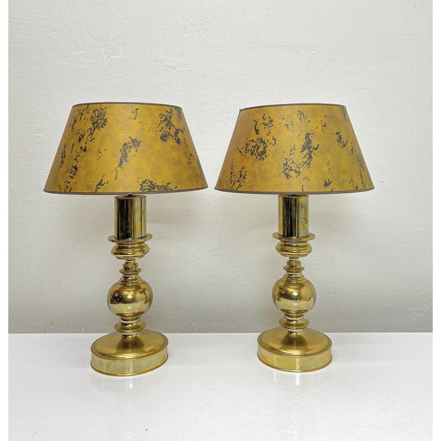 Vintage Brass Spheric Table Lamps, France, 1960s, Set of 2 For Sale - Image 14 of 14
