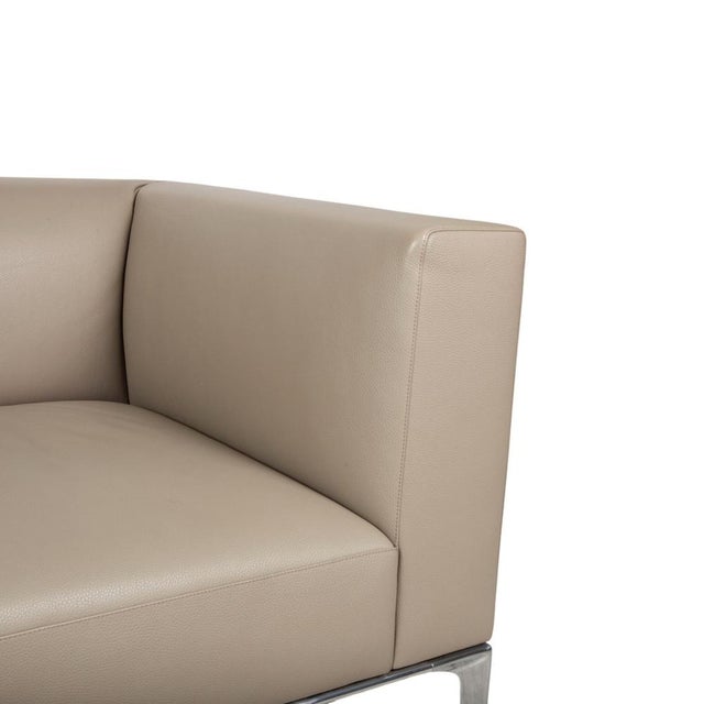 Jaan 3-Seater Sofa and Lounge Chairs in Cream Leather and Chrome from Walter Knoll / Wilhelm Knoll, Set of 3 For Sale - Image 6 of 18