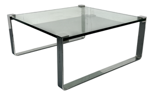 Modernist Chrome Steel and Glass Coffee Table by Ronald Schmitt for Draenert, 1970s